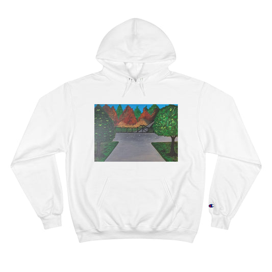 Serene Nature-Inspired Champion Hoodie - Cozy Art Design for Outdoor Lovers