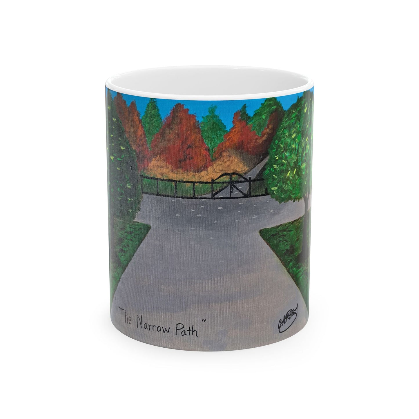 Scenic Ceramic Mug - "The Narrow Path" Nature Artwork - 11oz & 15oz Options