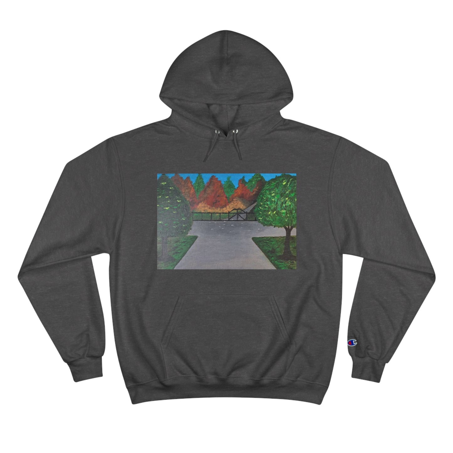 Serene Nature-Inspired Champion Hoodie - Cozy Art Design for Outdoor Lovers