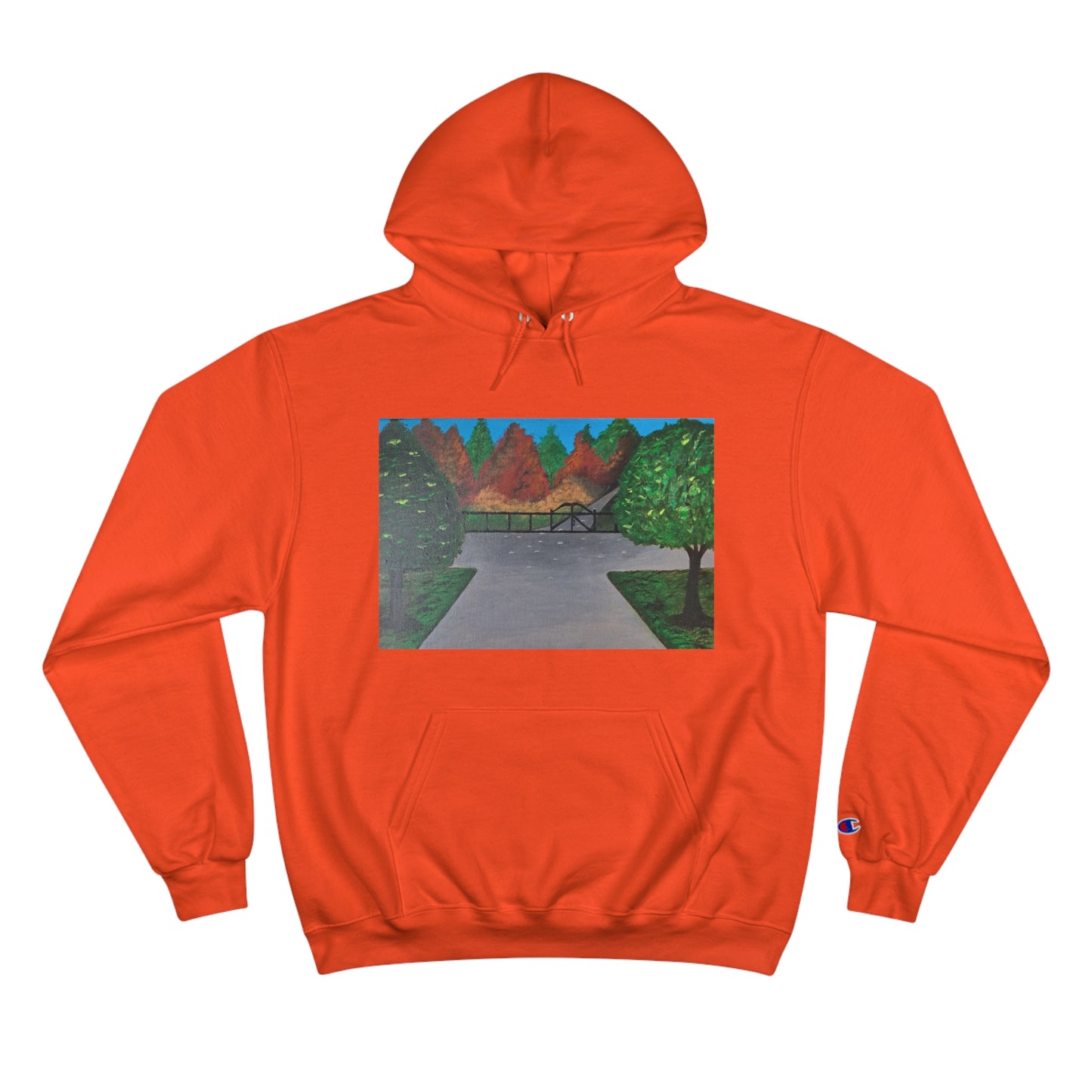 Serene Nature-Inspired Champion Hoodie - Cozy Art Design for Outdoor Lovers