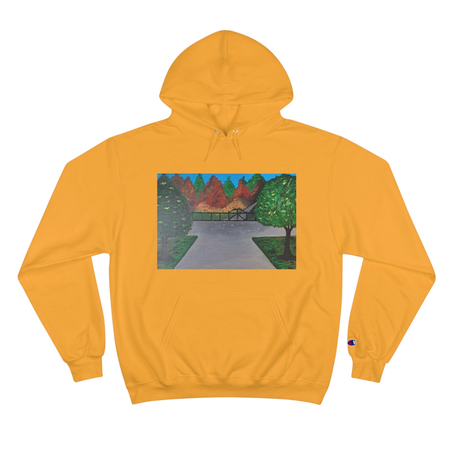 Serene Nature-Inspired Champion Hoodie - Cozy Art Design for Outdoor Lovers