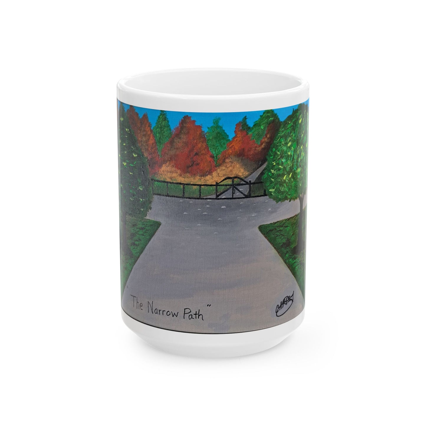 Scenic Ceramic Mug - "The Narrow Path" Nature Artwork - 11oz & 15oz Options