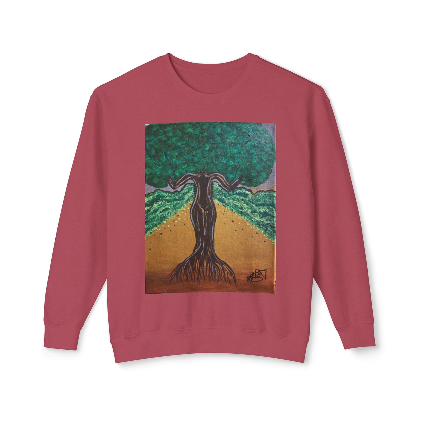 Unisex Lightweight Crewneck Sweatshirt - Tree of Life Design for Nature Lovers