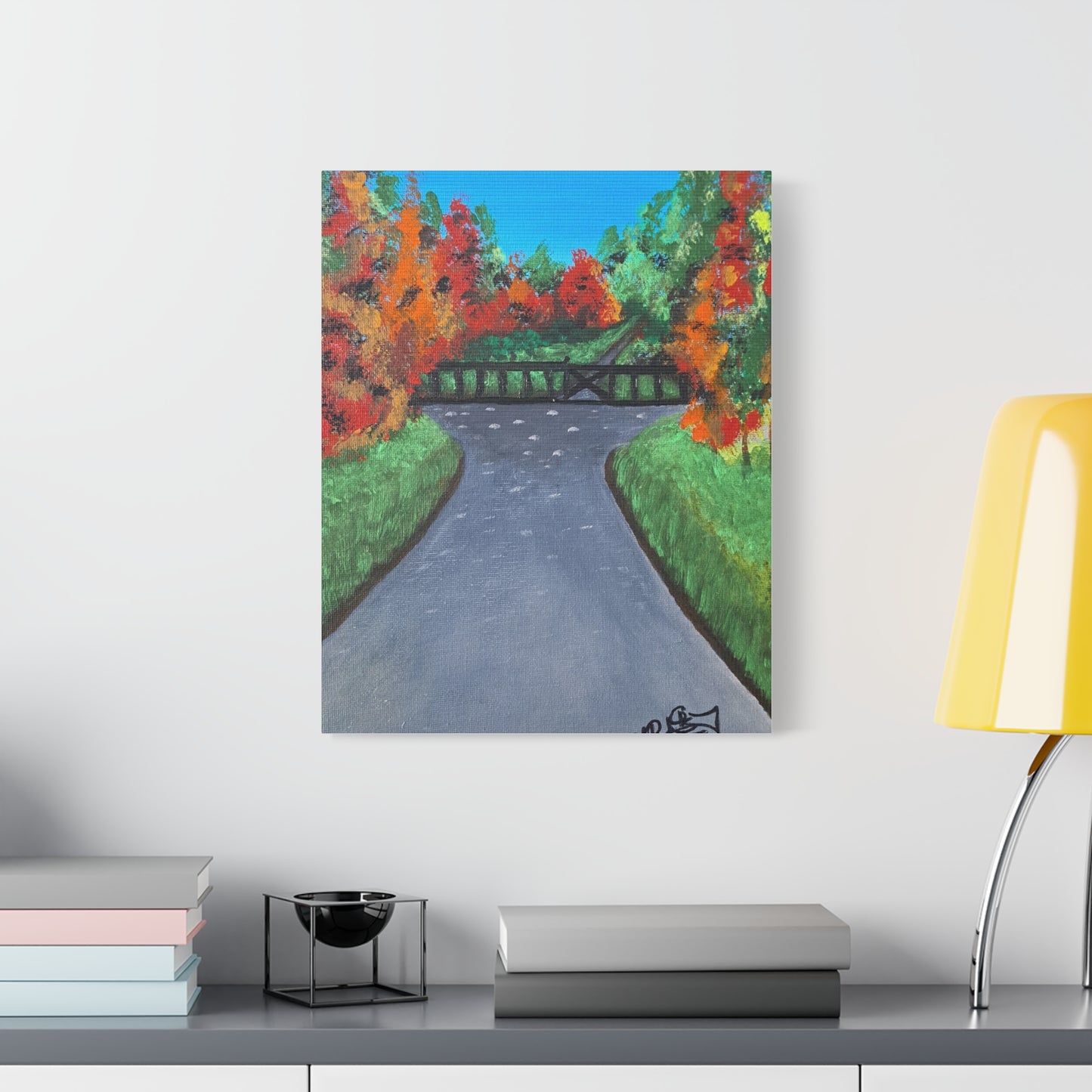 Vibrant Landscape Canvas Print – Autumn Pathway Wall Art