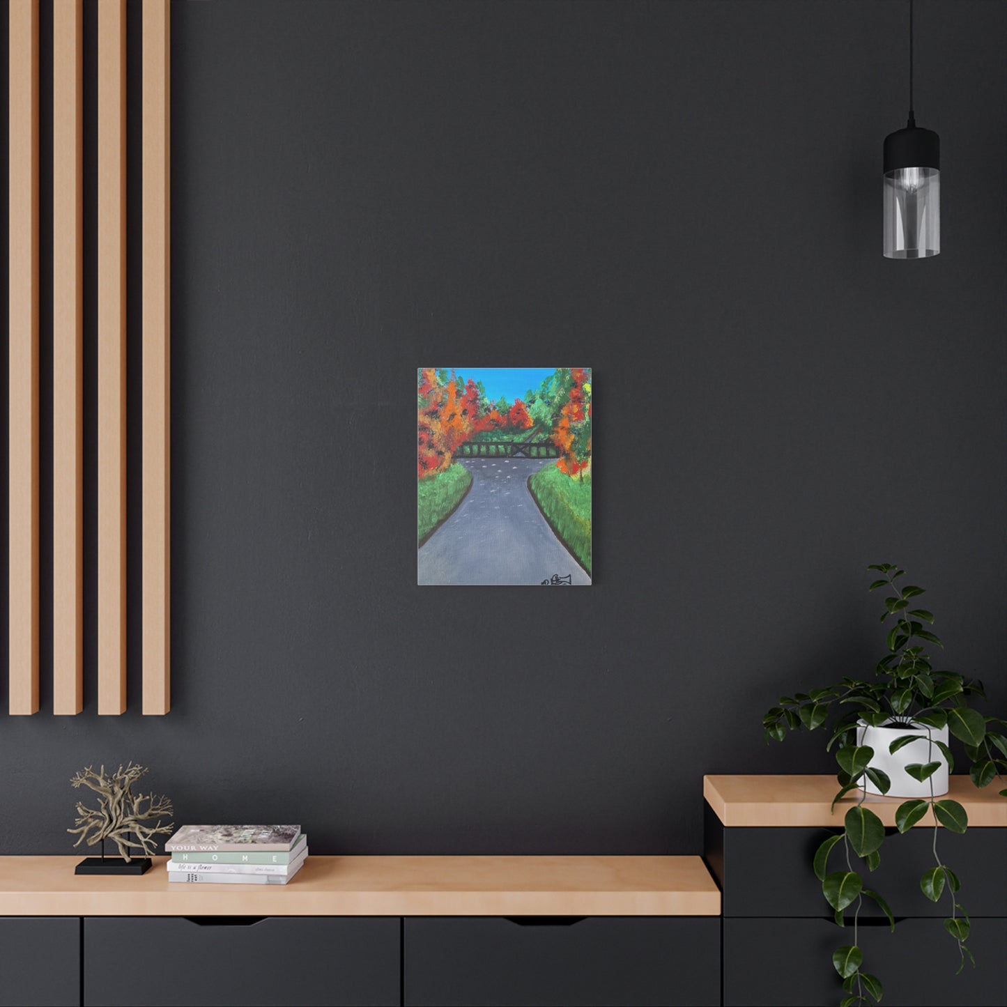 Vibrant Landscape Canvas Print – Autumn Pathway Wall Art