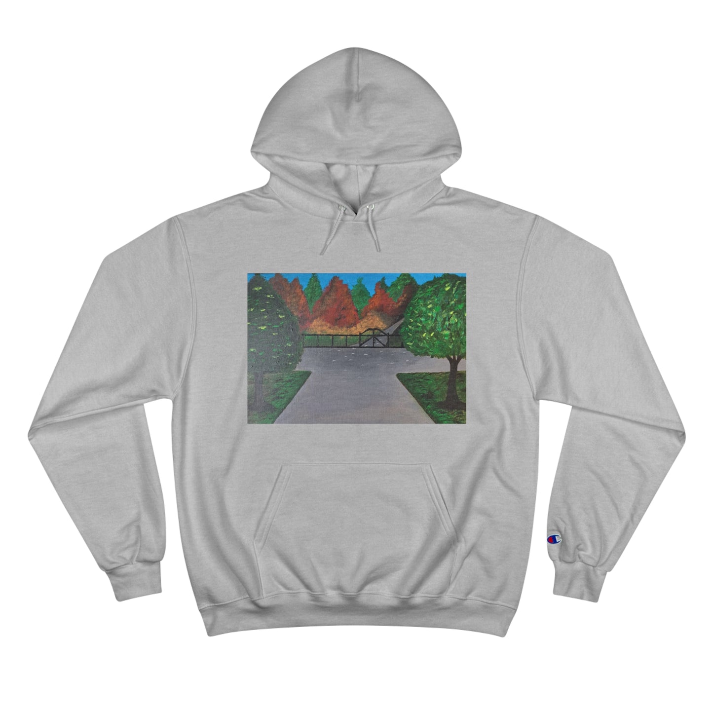 Serene Nature-Inspired Champion Hoodie - Cozy Art Design for Outdoor Lovers