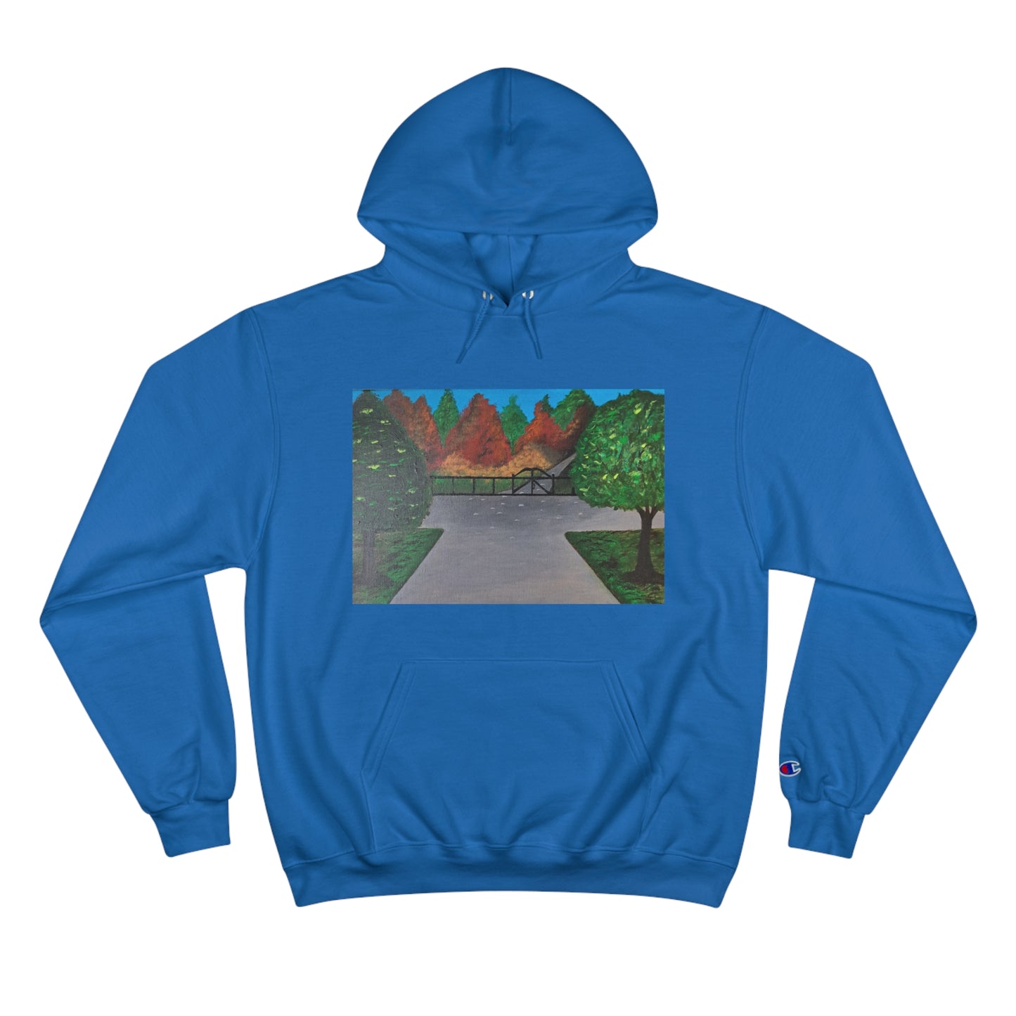 Serene Nature-Inspired Champion Hoodie - Cozy Art Design for Outdoor Lovers