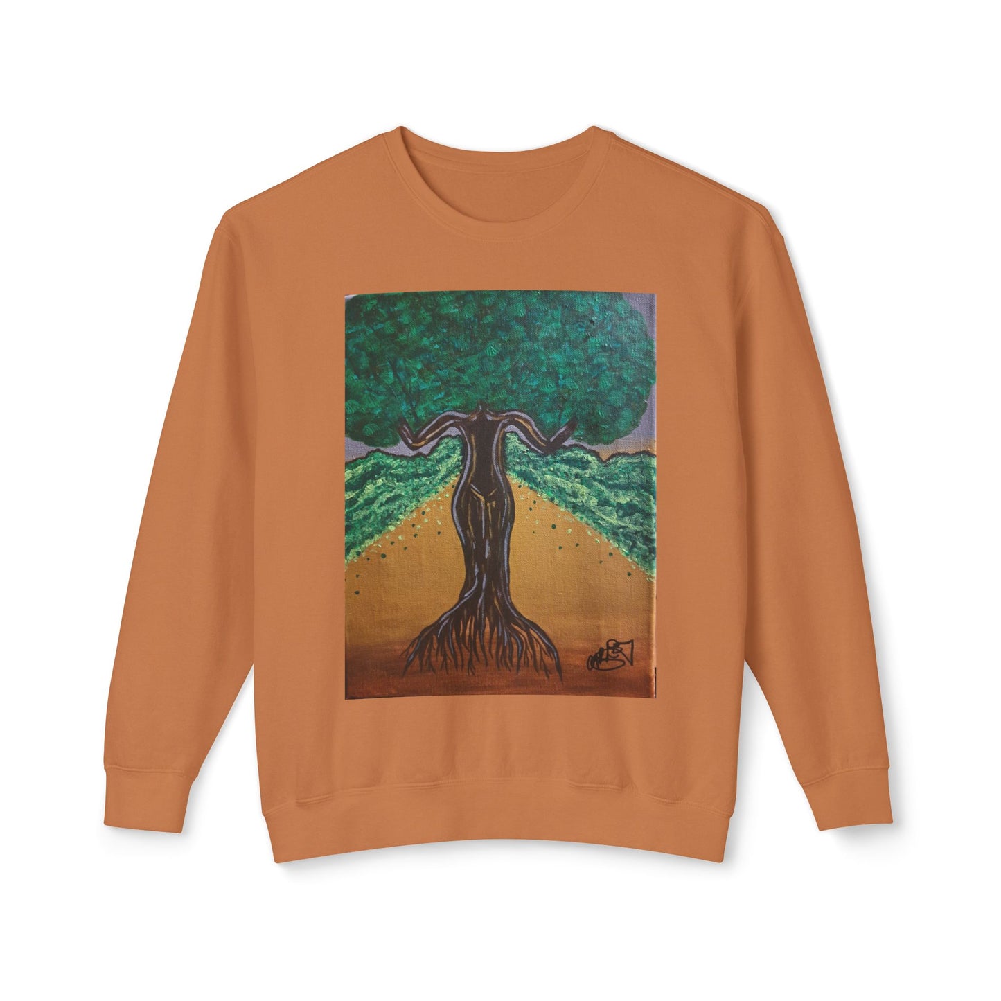 Unisex Lightweight Crewneck Sweatshirt - Tree of Life Design for Nature Lovers